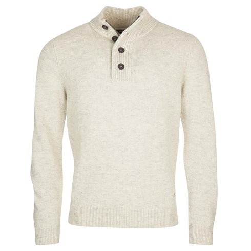 Maglia Uomo con mezza zip e bottoni, in pura lana